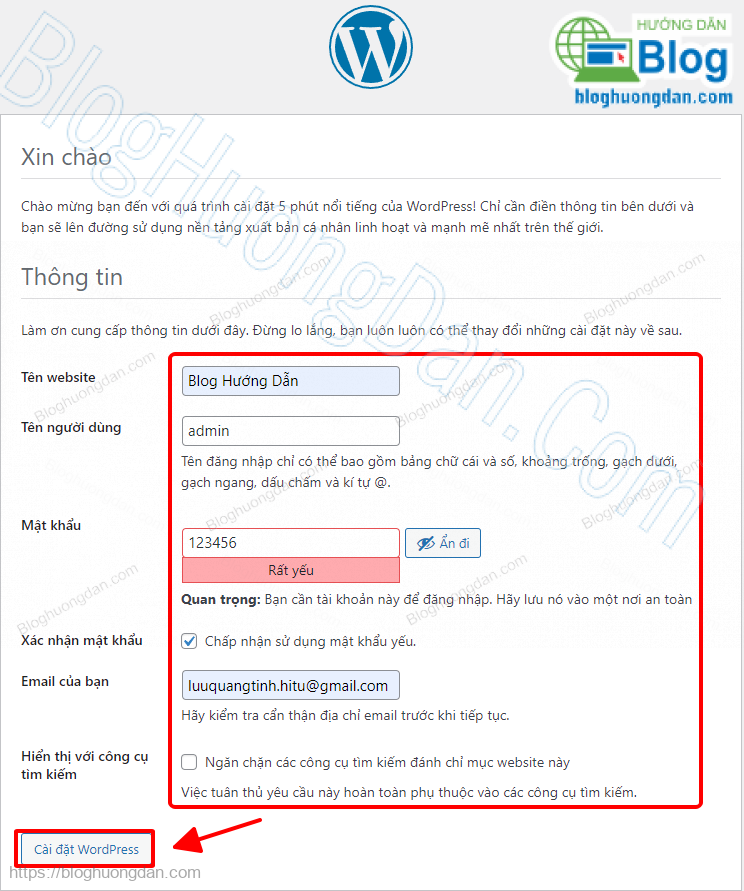 Cài đặt WordPress trên Localhost XAMPP chi tiết từng bước 27 Cài đặt WordPress trên Localhost XAMPP 1893