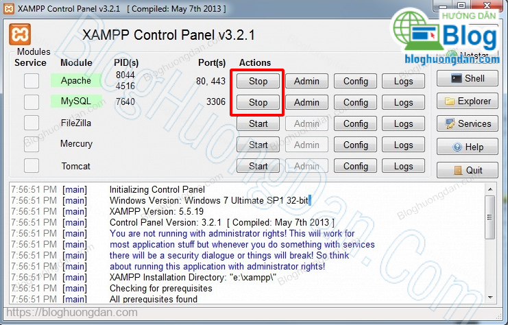 Hướng dẫn cài đặt phần mền Localhost Xampp 18 Hướng dẫn cài đặt phần mền Localhost Xampp 1848